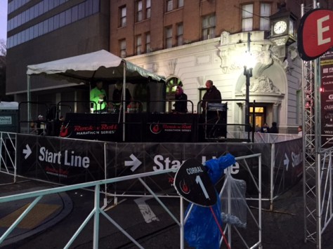 Race organizers getting ready before the start.