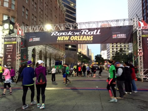 The start line at 6:45 a.m.