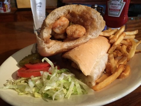 The barbecue shrimp mufuletta that I inhaled after the race.