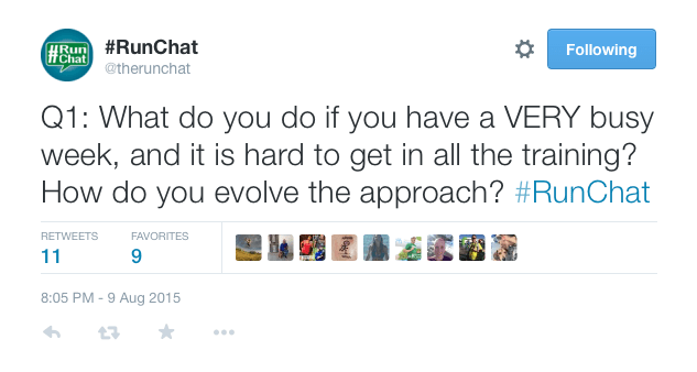 Q1: What do you do if you have a VERY busy week, and it is hard to get in all the training? How do you evolve the approach?