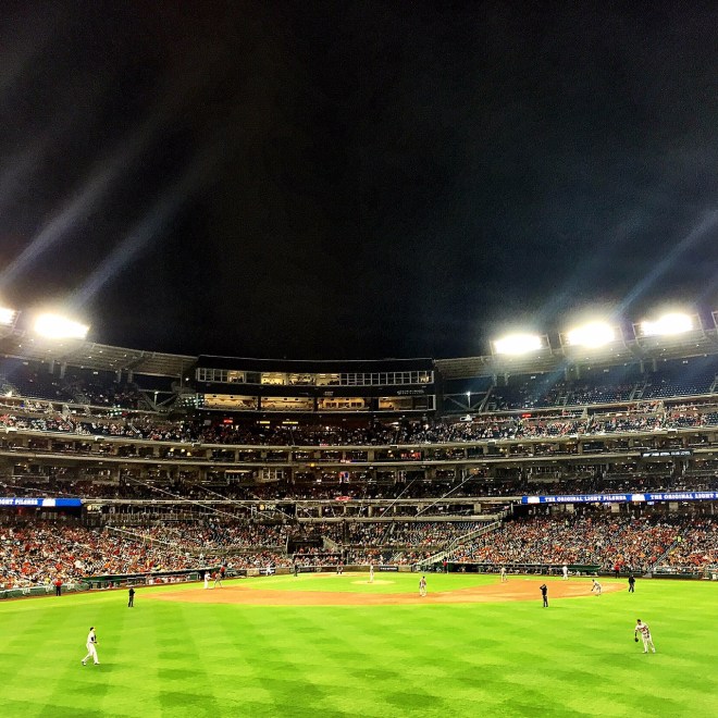 Beltway Series at Nationals Park — beautiful night for a baseball game.