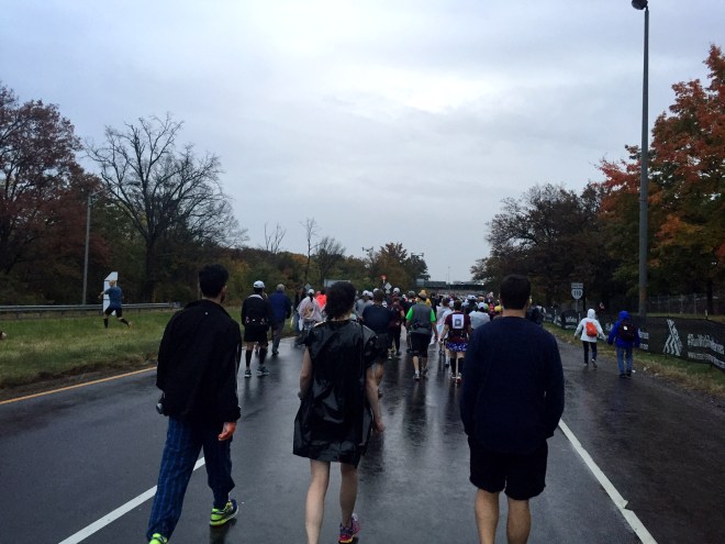 Walking to the start.