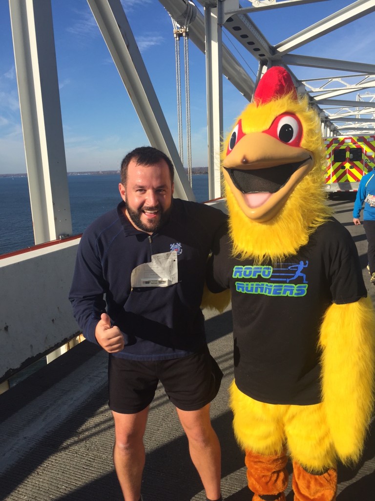 My co-worker, Ryan, ran, too. He got this awesome photo with a chicken... that I guess was running also?